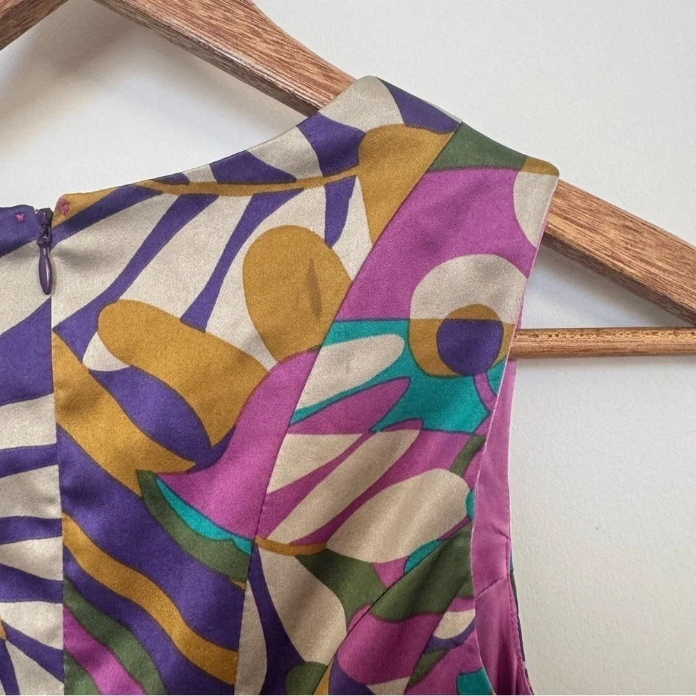 Vintage Mariano floral y2k silk Dress in Purple and Green Y2K beach tropical XS - Picture 7 of 7